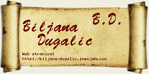 Biljana Dugalić vizit kartica